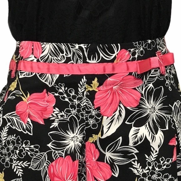Envision Avenue Skirts Floral High Waist Pleated multi color Bow Ribbon size 16 - Picture 7 of 11